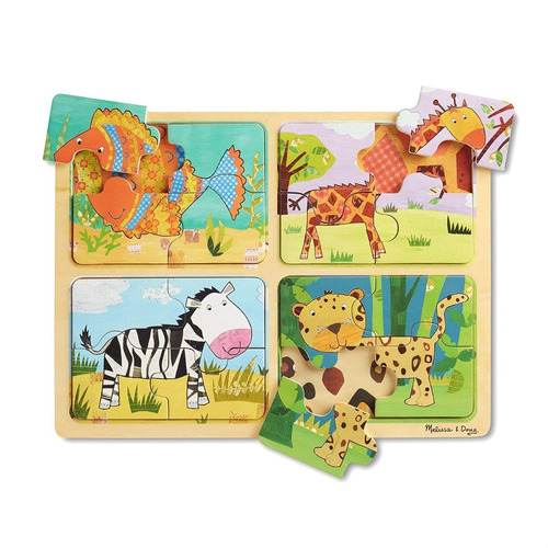 Rpmpecabezas De Madera Wooden Puzzle Animal Patterns Melisa