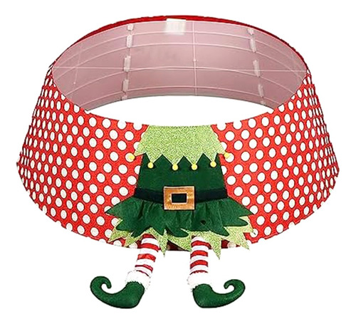 Falda Para Árbol De Navidad, Cuello De Elfo Con Tablas De Po