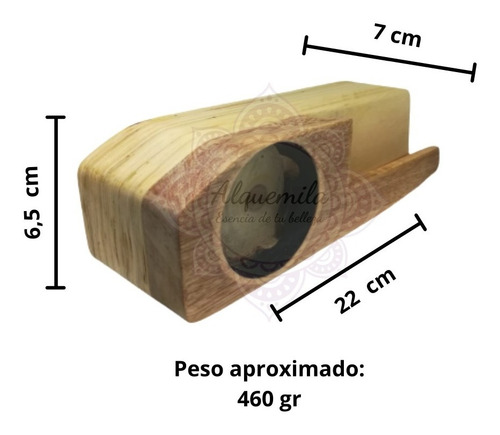 Imagen 2 de 4 de Soporte Base Celular Amplificador Sonido Natural Madera Eco