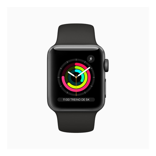 Imagem 2 de 6 de Apple Watch Series 3 (GPS) - Caixa de alumínio cinza-espacial de 38 mm - Pulseira esportiva preto