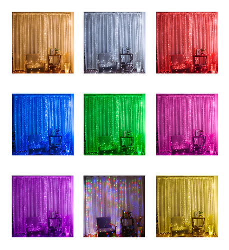 Kit Cortina 200 Led Casamento De 3 X 2 M, 3 Unidades