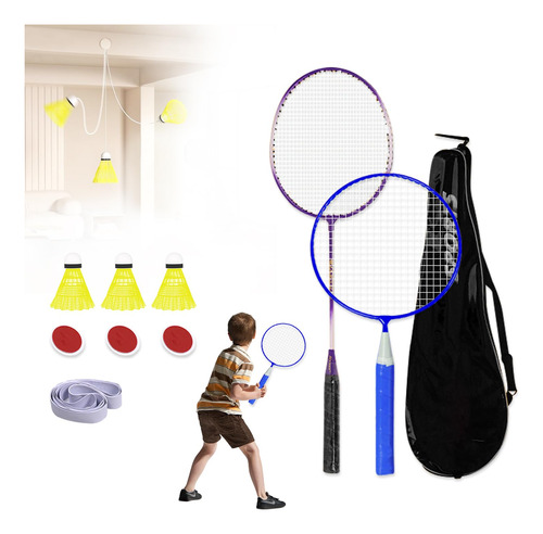 Juego Completo De Raquetas De Badminton, Entrenador De Badmi