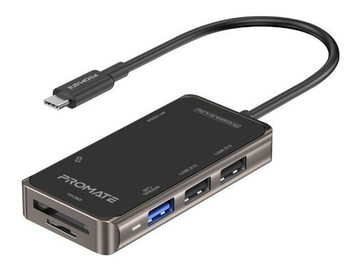 Hub Promate Primehub-lite 7 En 1 Usb-c Hdmi Usb 3.0 Usb-c Sd