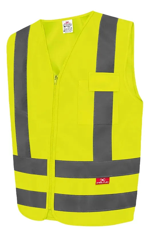 Colete Segurança Tipo Blusão Refletivo Com 1 Bolso Em Zíper Cor Amarelo Tamanho do colete refletivo XG
