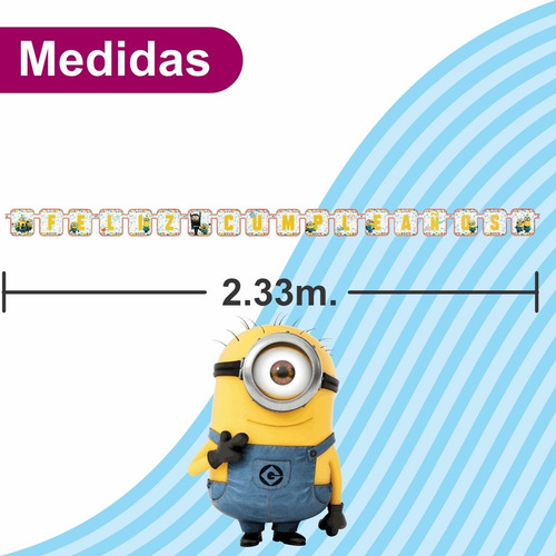 Letrero Móvil Minions Cumpleaños Granmark - Pingusm1 -