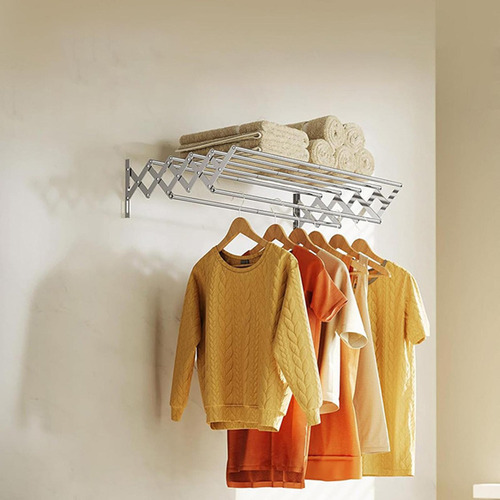 A Tendedero De Ropa Tendedero Retráctil 7 Varillas De 80cm
