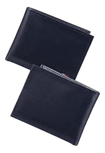 Billetera De Cuero Tommy Hilfiger Para Hombre, Delgada Y Ple