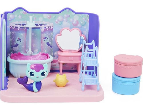 Gabby's Dollhouse Primp And Pamper Baño Con Figura De Mercat