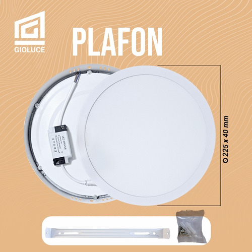 Imagen 2 de 10 de Panel Plafon Aplique Led 18w Blanco Circular Redondo 220v