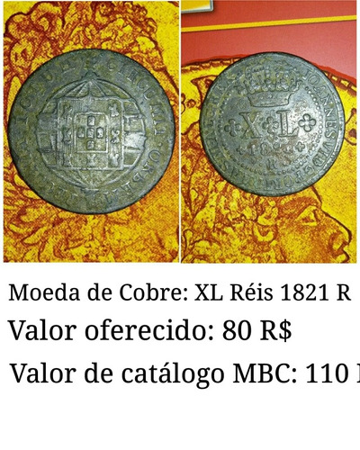 Moeda De Cobre Xl 1821 R