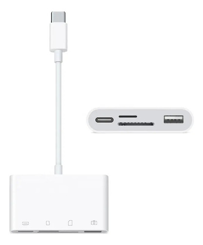 Leitor De Cartão Sd Usb Pd Para Usb-c 4 Em 1