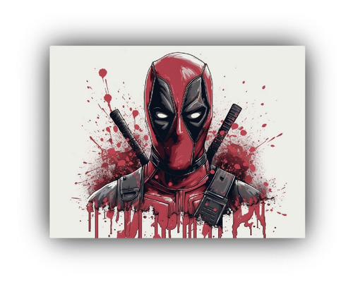 Arte De Pared Pintura Deadpool Ryan Reynolds 75x50cm