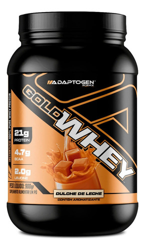 Gold Whey 900g Adaptogen Pote 100% Whey Protein Concentrado Sabor Dulce De Leche