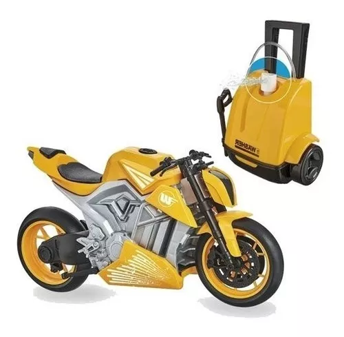 Moto Esportiva Wash Garage com Kit de Limpeza Amarelo - 460