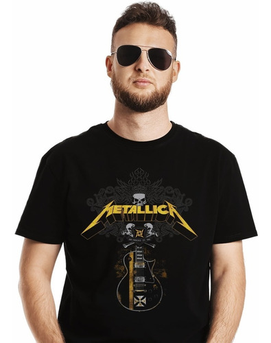 Polera Metallica Guitar 2 Metal Impresión Directa