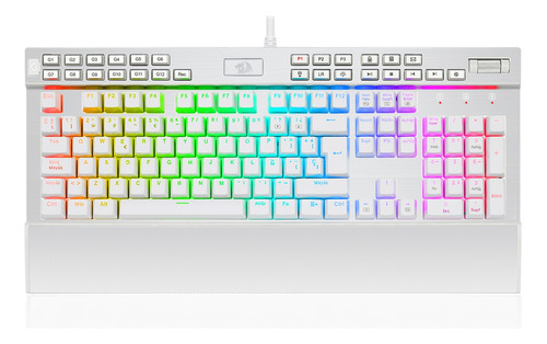 Teclado Gamer Redragon Yama K550 Qwerty Esp Blanco Rgb