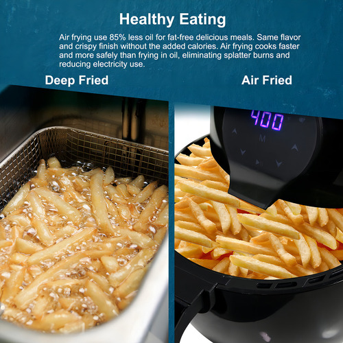 Elite Gourmet Eafd# Freidora Digital De Aire Caliente De 5.. Color Negro