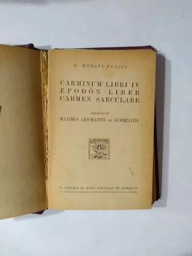 Latín - Horacio - Carminun Libri Iv Epodon Liber Carmen Saec (Usado)