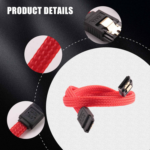 Cable De Datos Sata3 3.0 Iii De 50 Cm, 7 Pines, 6 Gb/s, Ssd,