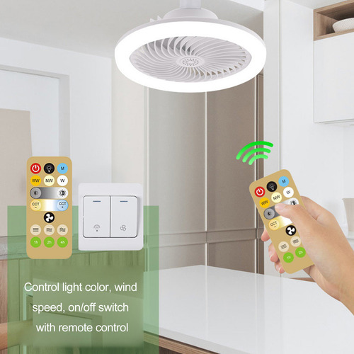 Luz Led Grande Para Ventilador De Viento Con Mando A Distanc