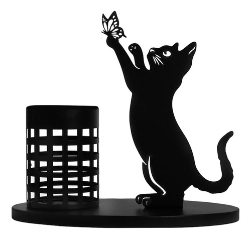 Adorno De Gatos De Metal, Portalápices, Taza Para 20cmx22cm