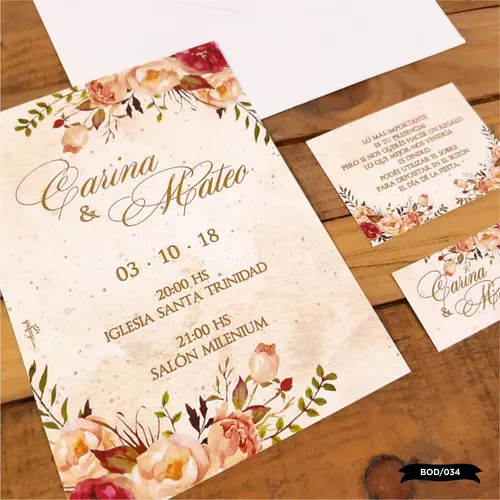 Moral río déficit Tarjetas De Invitacion Para Casamiento | MercadoLibre 📦