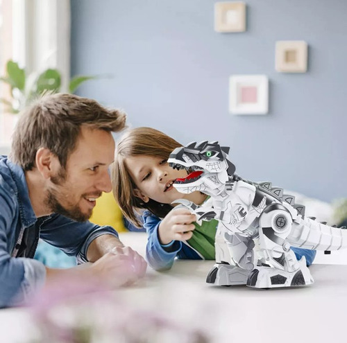 Robot Dinosaurio T Rex Ruge Luz Led Movimiento Juguete