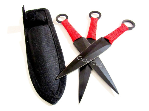 Set Cuchillos Lanzadores Kunai Ninja Arrow Funda X 3