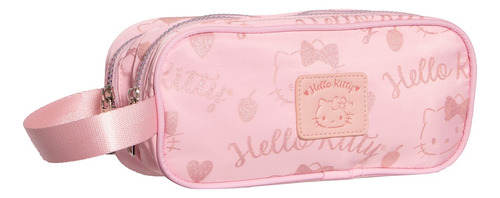 Kit Mochila Hello Kitty Lonchera Lapicera Original Juvenil Rosa Rosa