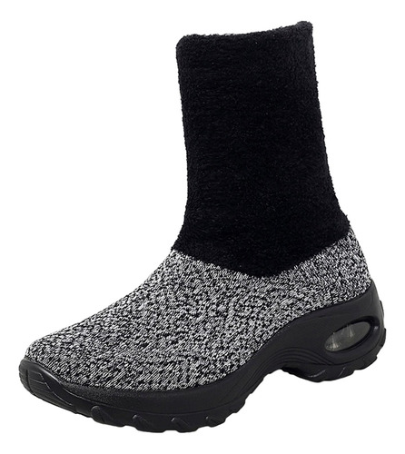 Botine Invierno Para Mujer Tacon Grueso Bloque Casual Comodo