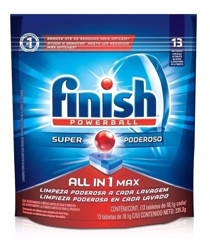 Finish Sabão Para Máquina De Lavar Louças  13 Tabletes 