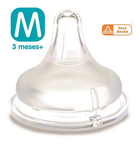 Imagen 2 de 3 de Chupete Tetina Pigeon Softouch Repuest Talla M (3+meses) 2un