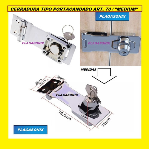 Imagen 2 de 9 de Portacandado Cerradura Sin Candado Medium Kit 5 Unid.