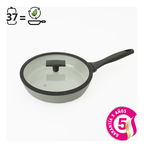 Sartén Hondo 24 Cm Con Tapa Melodía De Moneta + 3 Utensilios