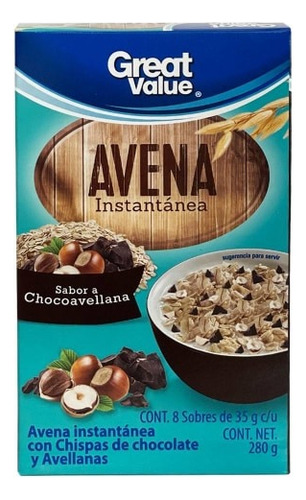 3 Pzas Avena Instantánea Great Value Chocoavellana 8 Sobres