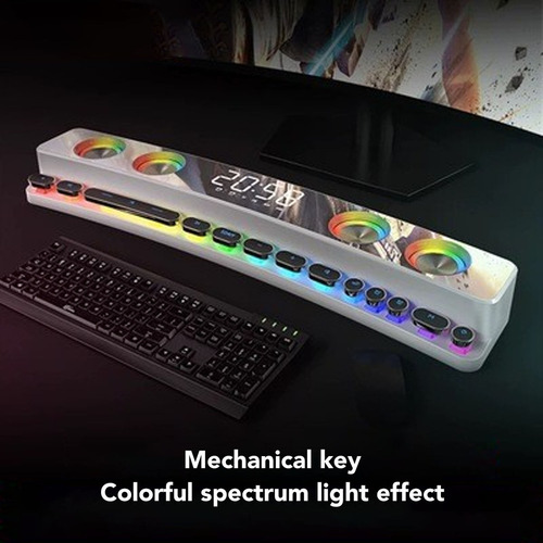 Altavoz Rgb Pc Bar Bluetooth Para Computadora, Subwoofer De