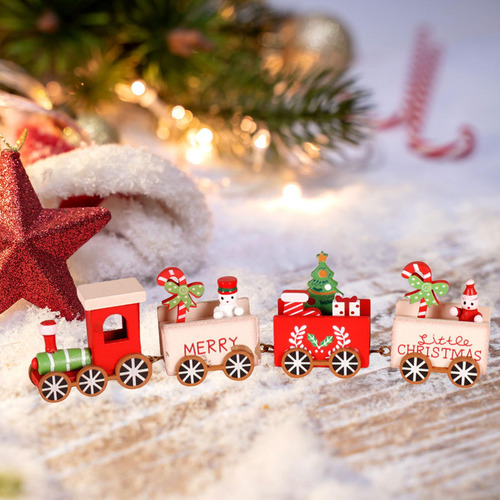 Juguete De Tren De Navidad De Madera, Decoración Del De