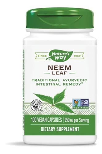 Neem Leaf - 950 Mg - 100 Cápsulas - Unidad a $1100