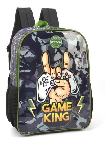 Mochila Escolar Juvenil Game King Luxcel Resistente Luxo