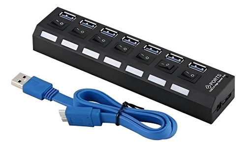 Hub Usb 3.0 - 7 Portas Chaveado C/ Led Indicador Hu-05
