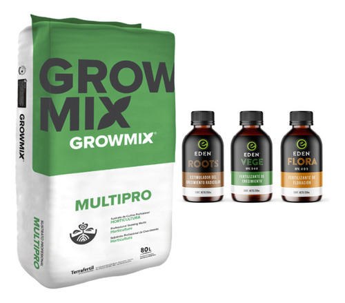 Sustrato Growmix Multipro 80lts Eden Roots Vege Flora 250cc