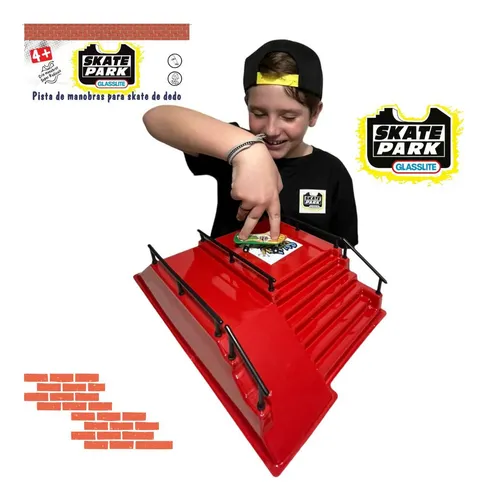 Barandilla roja Glasslite para pista de patinaje Finger Skate Rink (rampa)