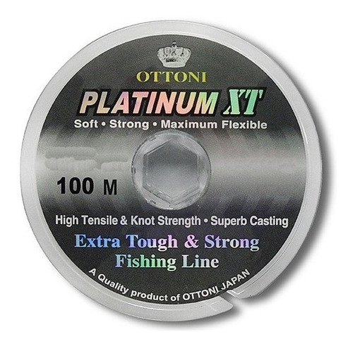 Linha Monofilamento Ottoni Platinum Xt 0,30mm 100m Cor Cinza
