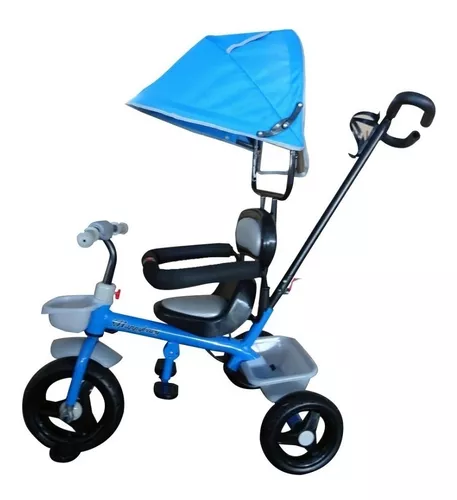 Triciclo Infantil Com Pedal e Cobertura Motoca Empurrador