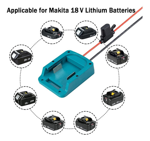 Power Wheel Adapter For Makita 18v Battery With Fuse  Switch