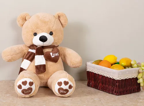 Oso De Peluche Yunnasi Grande Con Bufanda De 80 Cm, Barra Li