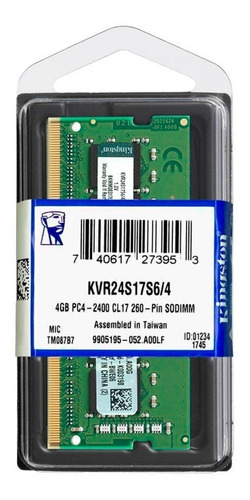 Memoria Ram Kingston Para Portatil Ddr4 4gb 2400 O 2666 Mhz 