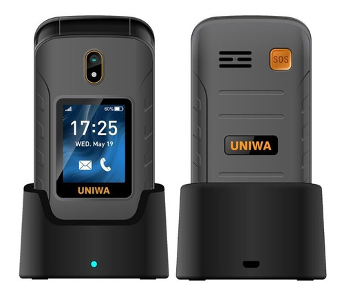 Teléfono Uniwa V909t Pulsador Grande 4g Flip Screen Dual