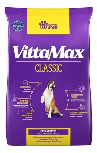 Alimento VittaMax Classic Classic para perros adultos de raza mediana con carne de gran sabor en bolsa de 10 kg