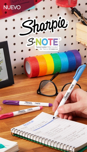 Imagen 7 de 9 de Marcadores Sharpie Snote X12 Colores Resalta Subraya